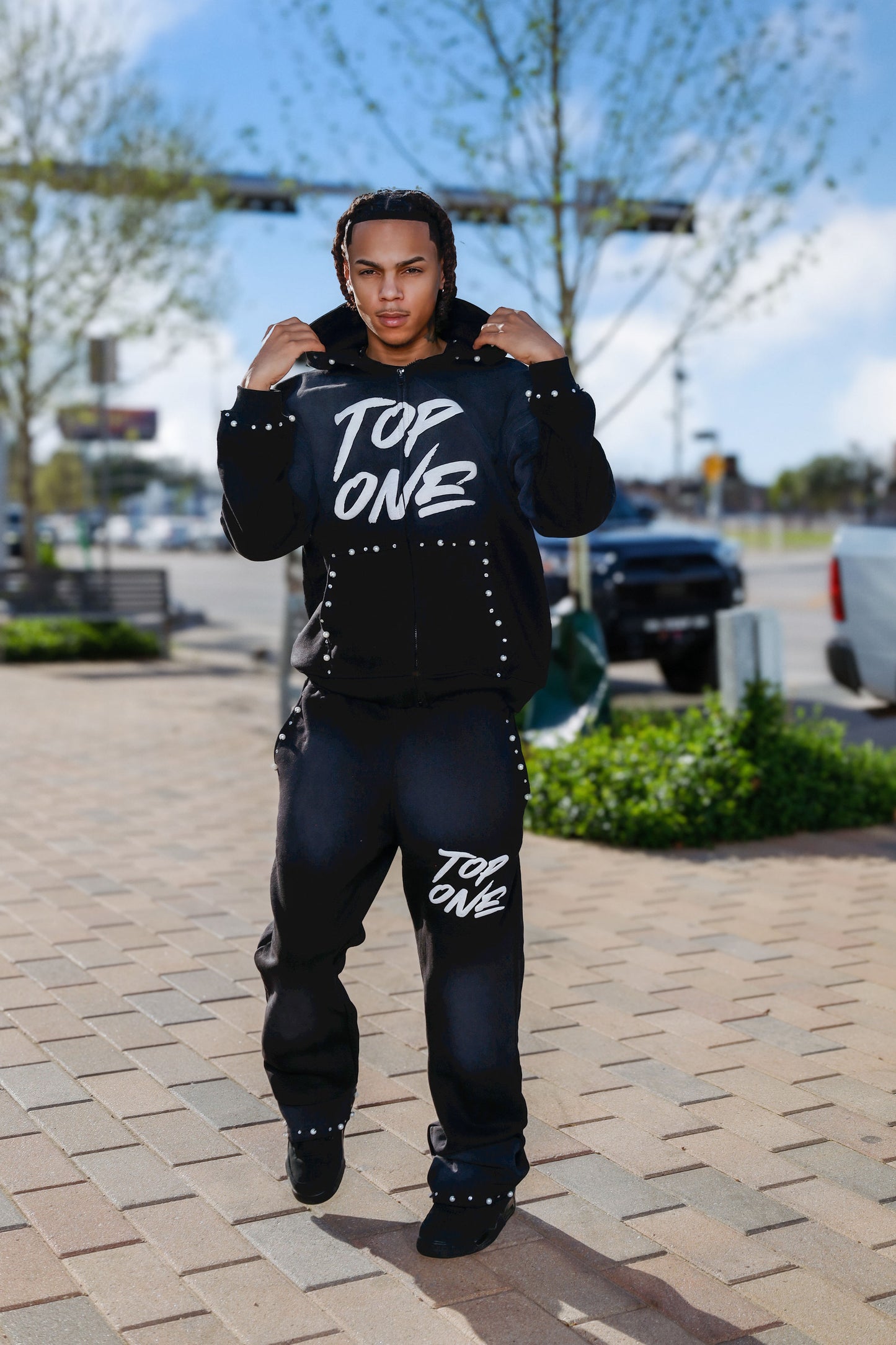 “Top One” Tracksuit (RD & BLK)